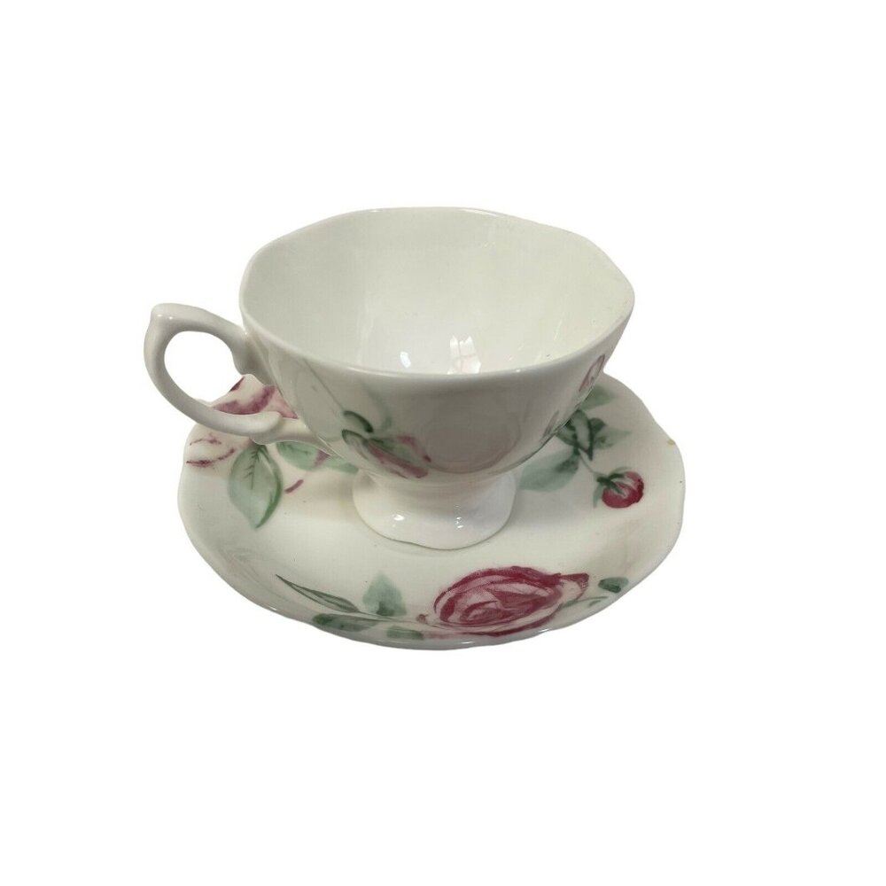 Vintage, Rare‎ Royal Albert Coffee Cup & Saucer Rose Clouds  H5232 No Chips